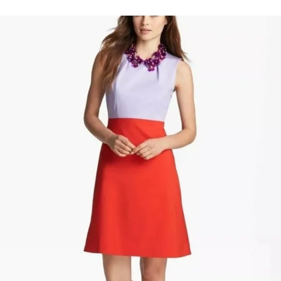 Kate Spade Rosina California Calling Lilac Purple Red Jewels Dress 4 $448 - Picture 1 of 3